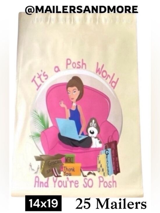Mailers And More Other - 25 14X19 Posh World Poly Mailers PRICE IS FIRM